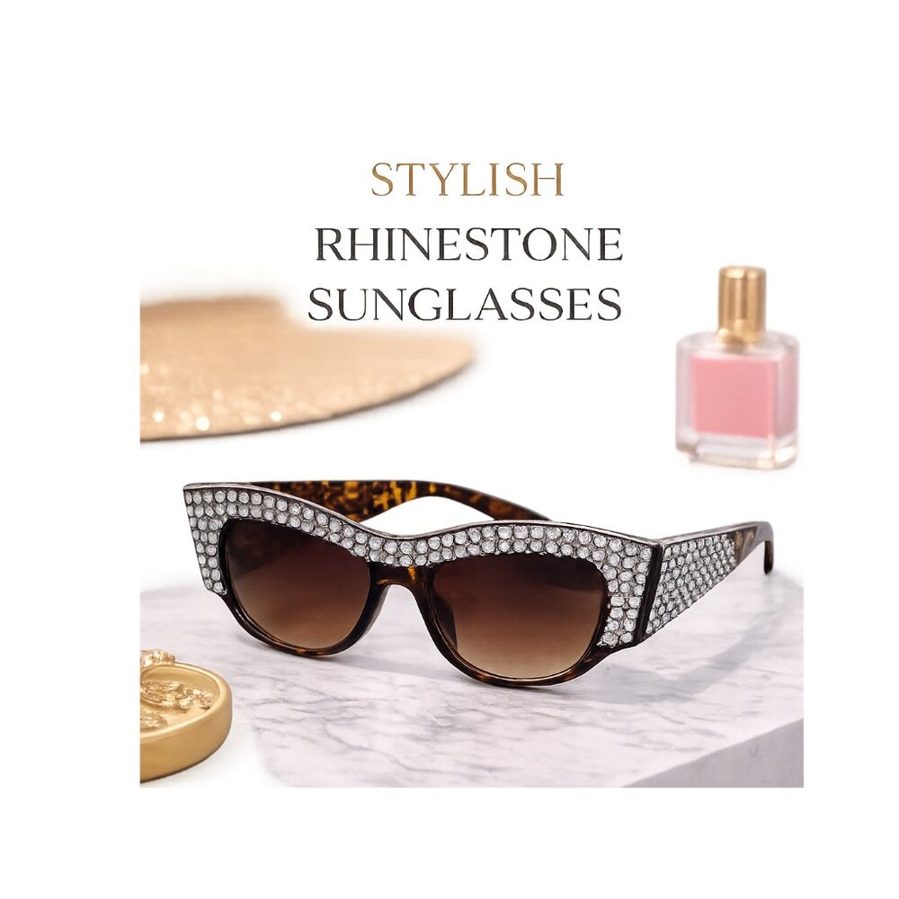 Leopard Rhinestone Sunglasses
